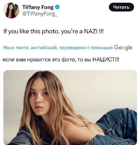 Tiffany Fong @TiffanyFong_ if you like this photo, you’re a NAZI Язык твита: английский, переведено с помощью Google если вам нравится это фото, то вы НАЦИСТ!! i}