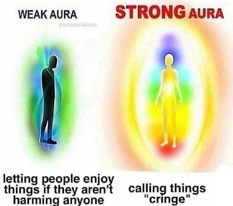 WEAK AURA STRONG АУРА letting people things if they aren't calling things harming anyone cringe