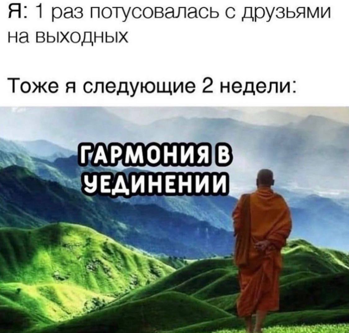 Я: 1 раз потусовалась с друзьями на выходных Тоже я следующие 2 недели