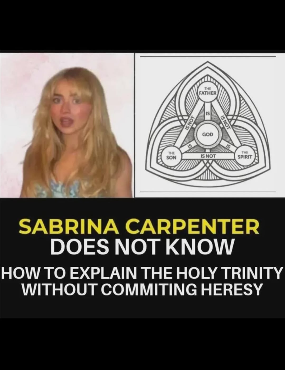 С CARPENTER DOES NOT KNOW HOW TO EXPLAIN THE HOLY TRINITY WITHOUT COMMITING HERESY