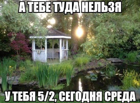 ЛЬЗЯ ТУДА HE 4 1% 21 У a4 УТЕБЯ 5/2; СЕГОДНЯ СРЕДА