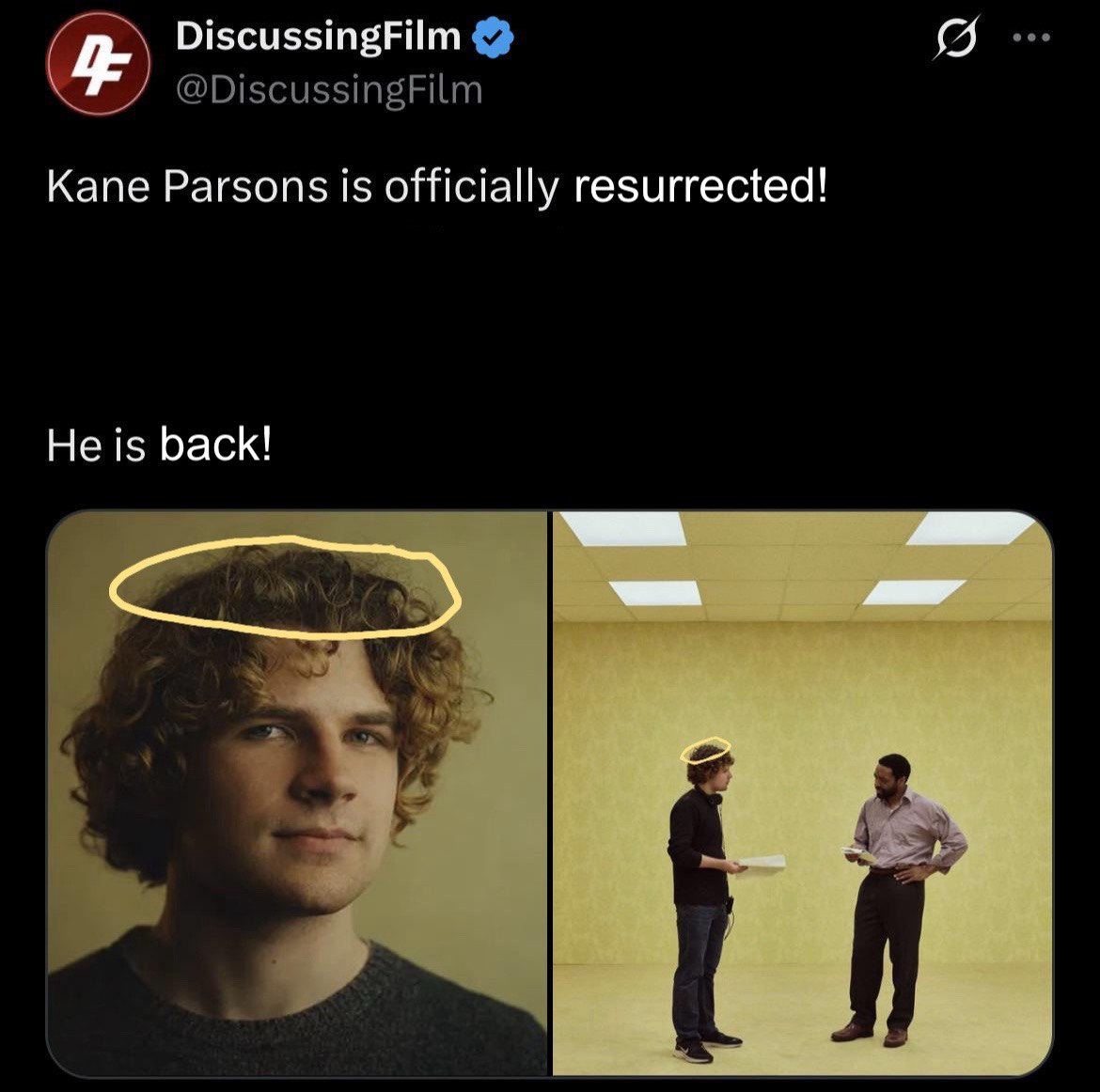 DiscussingFilm Kane Parsons is officially resurrected! He is back!