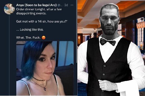 Anya (Soon to be legal Arc) Order dinner tonight, after а few disappointing events. 1 Get met with а sir, how are Looking like this. What. The. Риск. у 4 74