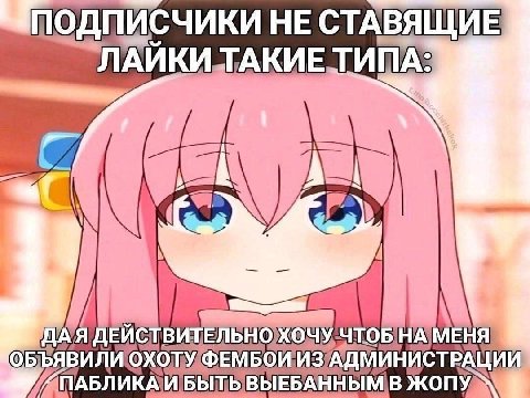 ПОДПИСЧИКИ НЕ СТАВЯЩИЕ ЛАИКИТАКИЕ ТИПА \_1 ЧТОБ) НА МЕНЯ ПАБЛИКА ИБЫТЬ ВЫЕБАННЫМВ