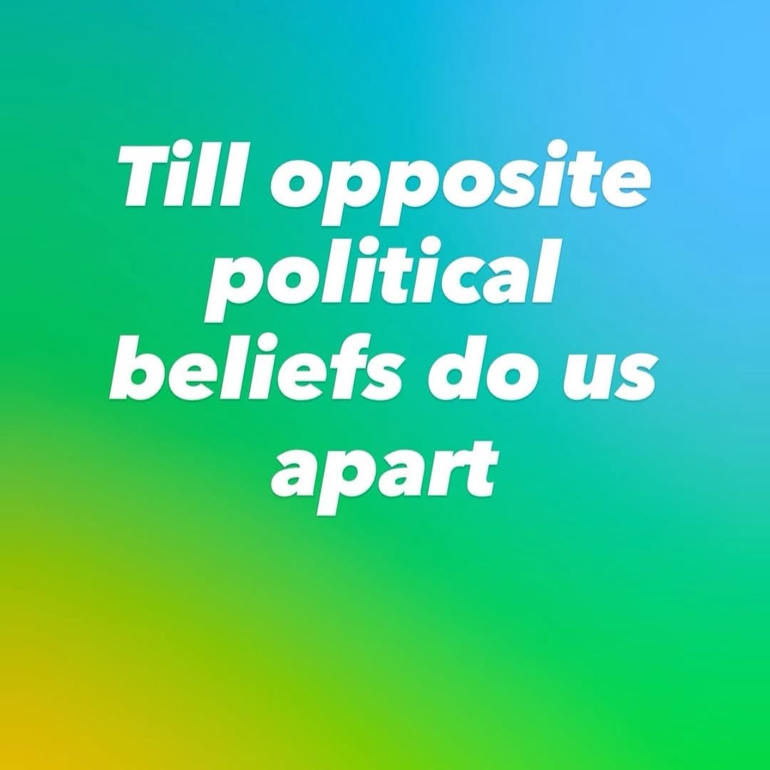 opposite political beliefs apart