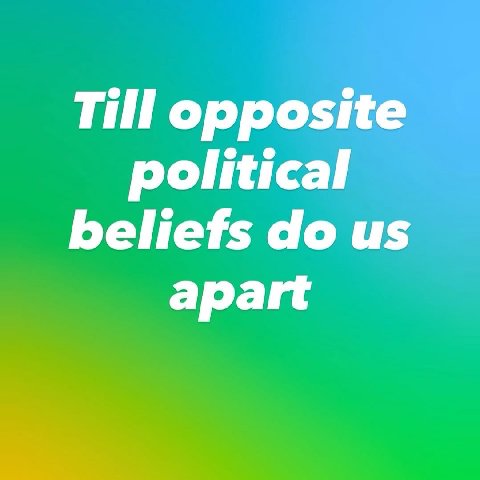 opposite political beliefs apart