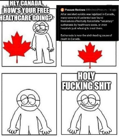 НЕУ CANADA’ Possum Reviews FREE After assisted suicide was legalized in Canada, many severely ill patients have found EALTHCARE GOING? themselves effectively forced into "voluntary" euthanasia healthc