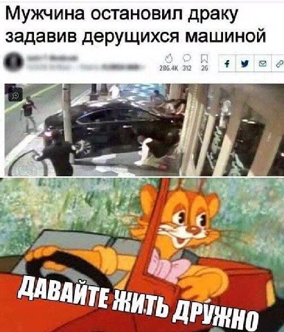 Мужчина остановил драку задавив дерущихся машиной о 312 A if ИТЬ