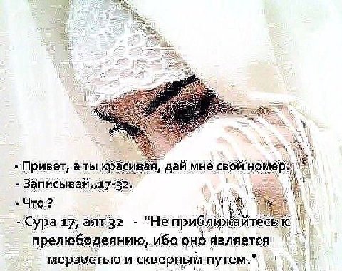 Привет, аты красивая, дай мне свой Что? -Сураз7, "Не приближайтесь к прелюбодеянию, ибо мерзостью и скверным путем."