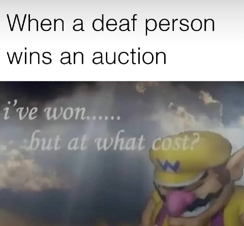 When а deaf person WINs an auction at what