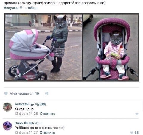 продам коляску. трасформер. недорого! все вопросы в Викулька of “3 to Мне нравится 19 Алексей Какая цена 12 фев 8 14:26 Ответить Лиза Be Ребёнок на вас очень похож) 12 14:27 Ответить 65