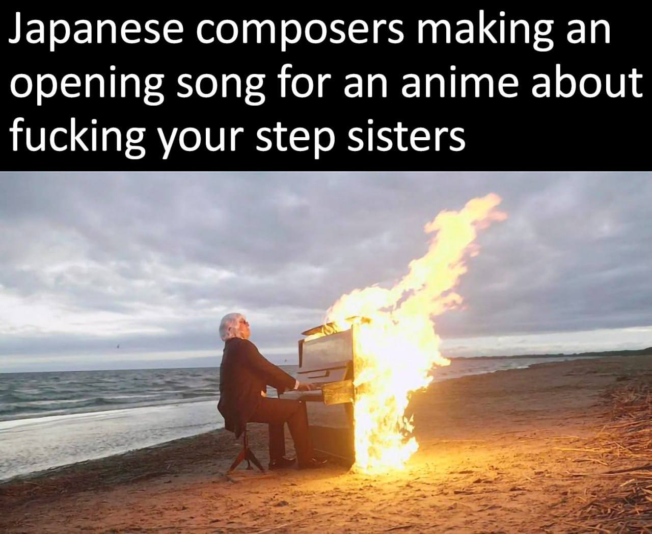 Japanese composers making an opening song for an anime about fucking your step sisters