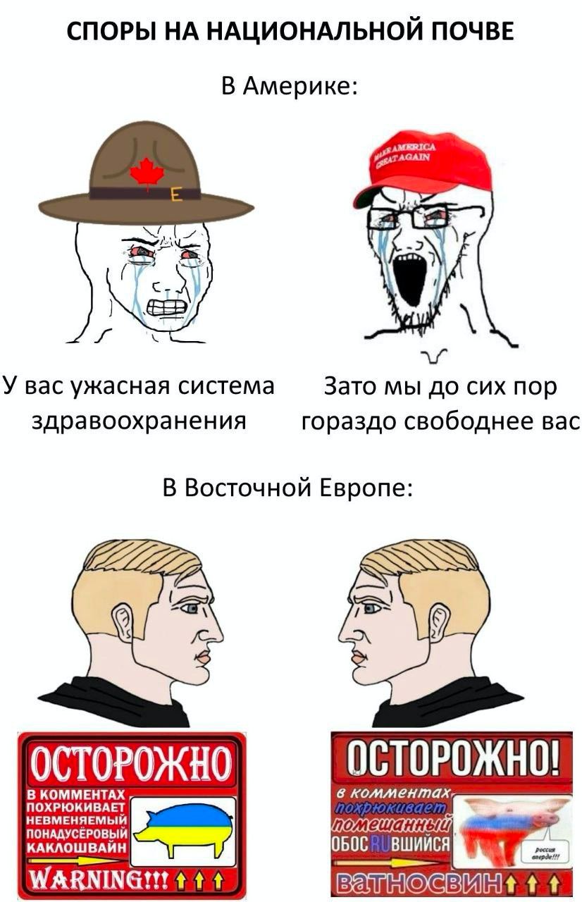 СПОРЫ НА НАЦИОНАЛЬНОЙ ПОЧВЕ В Америке GAIN У вас ужасная система Зато мы до сих пор здравоохранения гораздо свободнее вас В Восточной Европе [2 ОСТОРОЖНО В КОММЕНТАХ в НЕВМЕНЯЕМЫЙ ПОХРЮКИВАЕТ ПОНАДУСЕ