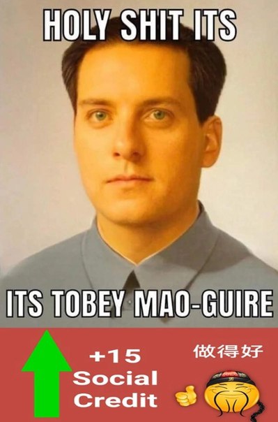 HOLY SHIT ITS ITS TOBEY MAO-GUIRE {8 Social +15 Credit