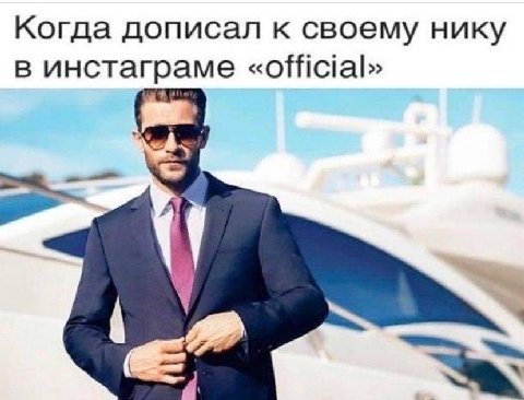 Когда дописал к своему нику в инстаграме «official» у