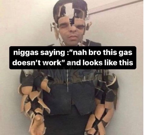 saying :"nah bro this gas doesn't work" looks ПКе this