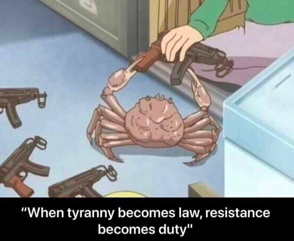 “When tyranny becomes law, resistance becomes duty"