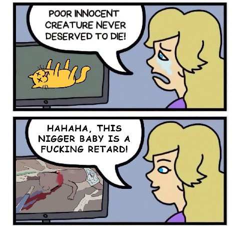 POOR INNOCENT CREATURE NEVER DESERVED TO DIE! НАНАНА, ТНТ$ NIGGER BABY IS А FUCKING RETARD!
