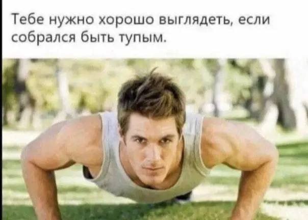 Тебе нужно хорошо выглядеть, если собрался быть тупым. a.