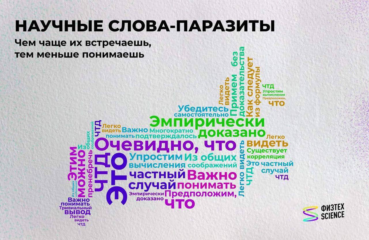 НАУЧНЫЕ СЛОВА-ПАРАЗИТЫ Чем чаще встречаешь, тем меньше понимаешь aS, 220 о. $550 "что самостоятельно Убедитесь Эмпирически 5.7 видетъВажно Многократно пониматьподтверждалось чевидно, что: 5 Существует