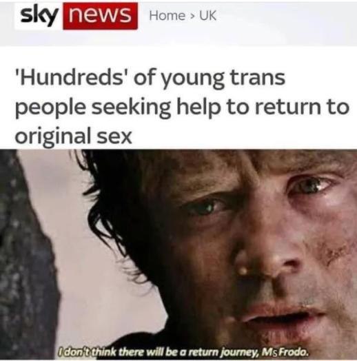 Sky ноте 'Hundreds' of young trans people seeking help to return to original sex 4 there will be а return journey,