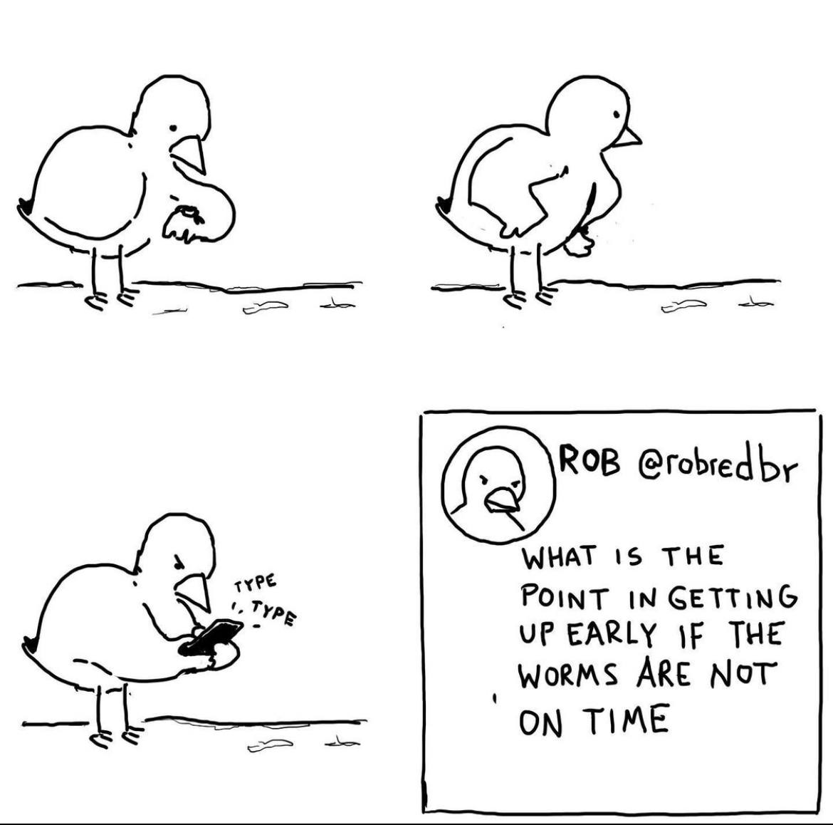 WHAT THE POINT IN GETTING UP EARLY THE WORMS АВЕ Мот