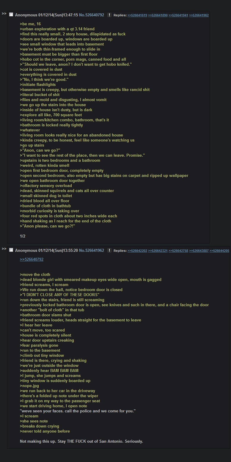 Апопутоиз Replies: эре 15 exploration with а 463.14 friend >find this really small, story house, dilapidated as fuck >doors are boarded up. windows are boarded up >see small window that leads into bas