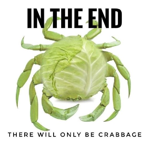 у ТНЕВЕ WILL ONLY BE CRABBAGE