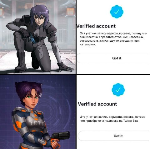 У erified account Эта учетная запись верифицирована, потому что она известна в правительственных, новостных, развлекательных или других определенных категориях. Got it Verified account Эта учетная зап