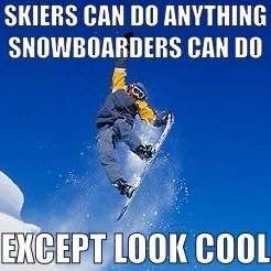 SKIERS САМ 00 ANYTHING SNOWBOARDERS CAN COOL
