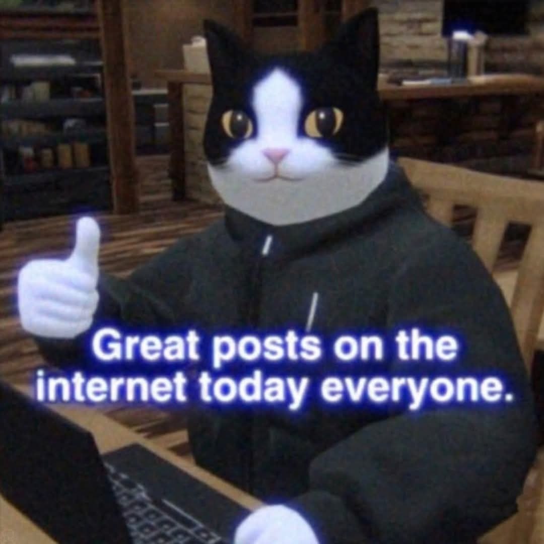 Great posts on the internet today everyone
