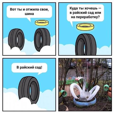Вот ты и отжила свое, Куда ты хочешь шина в райский сад или на переработку? (6 В райский сад! 7 у 2 у