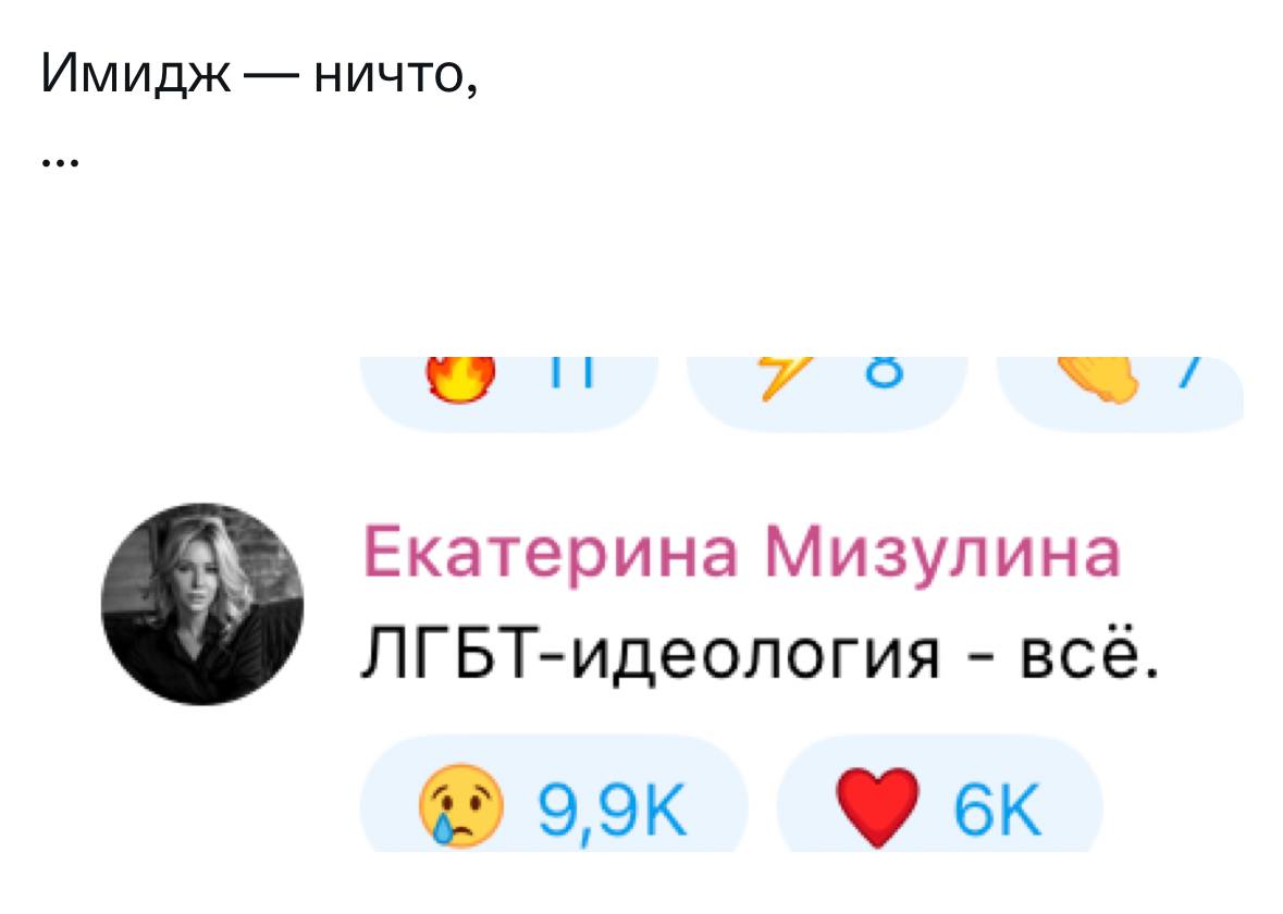 Имидж ничто, i Екатерина Мизулина ЛГБТ-идеология все.