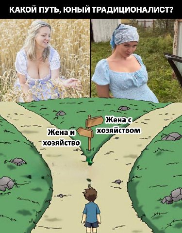 КАКОЙ ПУТЬ, ЮНЫЙ ТРАДИЦИОНАЛИСТ? Wer) 7 Жена хозяйством We хозяйство 7 5