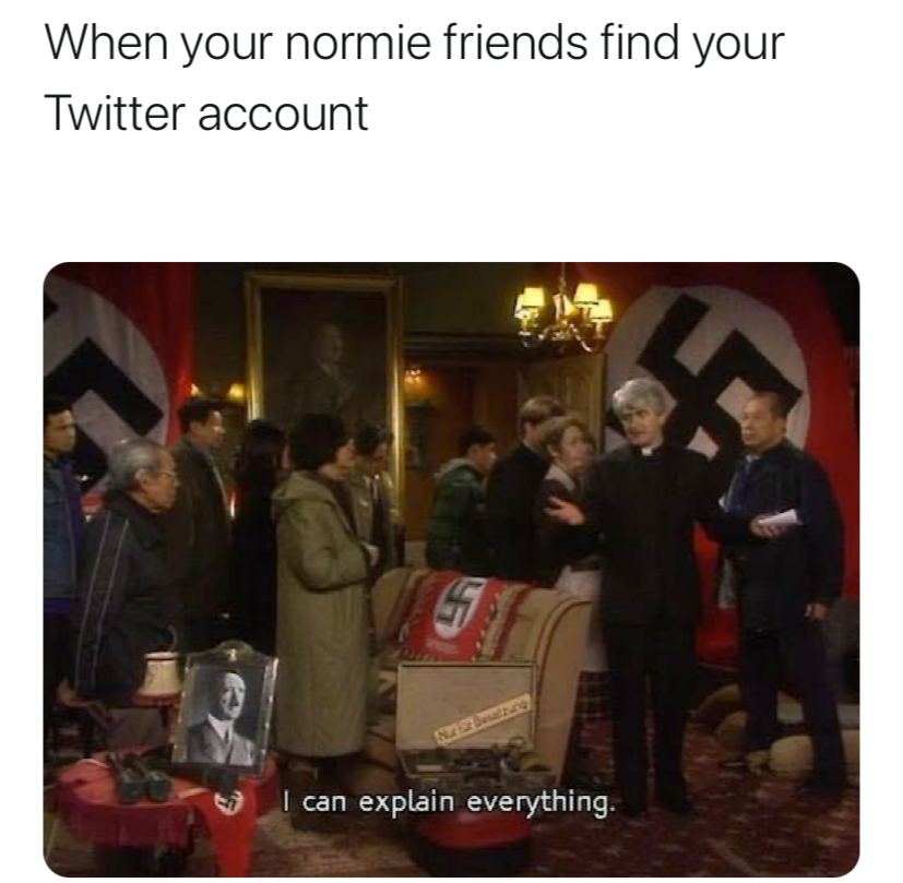 When your normie friends find your Twitter account can explain everything.