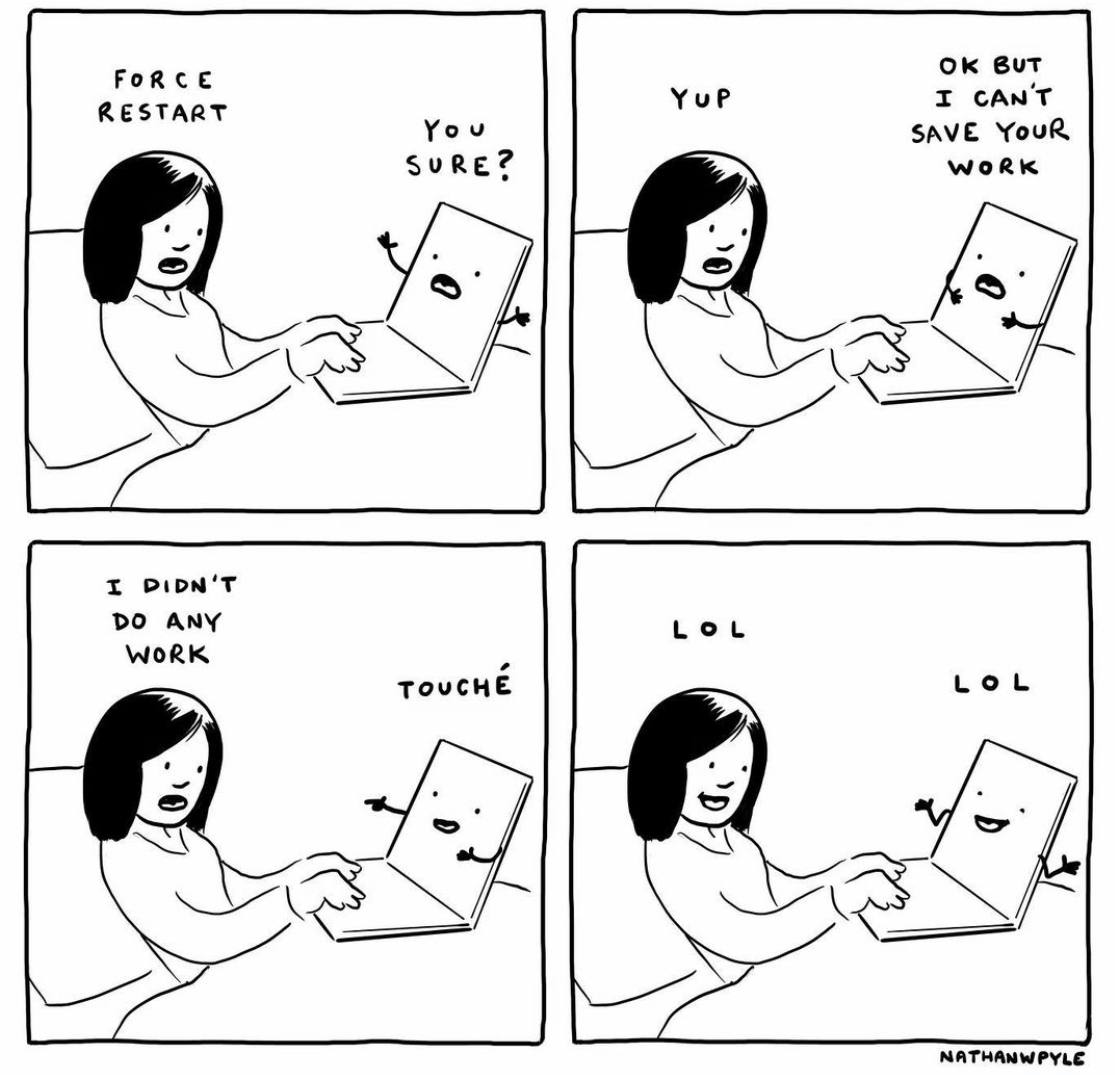 FORCE вит RESTART CAN'T You SAVE YouR Я Я моек 7 DIDN'T ANY WoRK TOUCHE LoL NATHANWPYLE