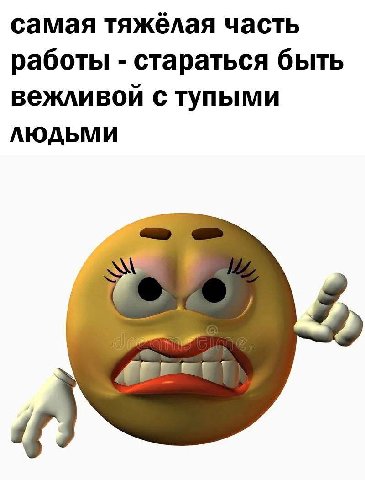 самая тяжёлая часть работы стараться быть вежливой с тупыми ЛЮДЬМИ