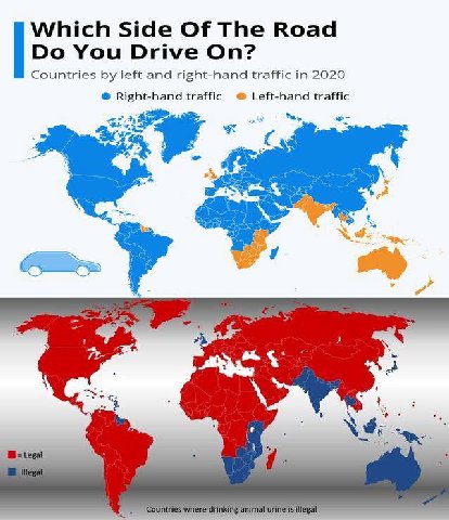 Which Side Of The Road You Drive On? Countries left and right-hand traffic in 2020 Right-hand traffic Left-hand traffic
