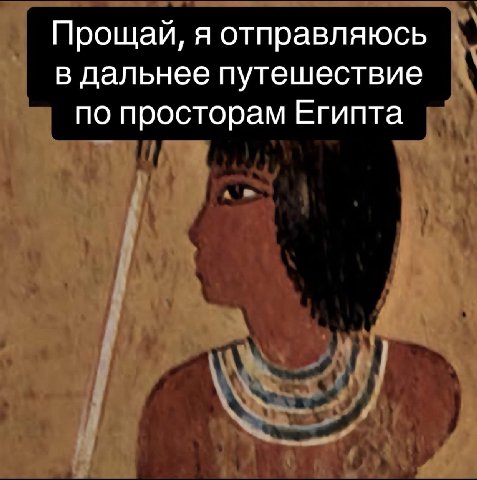 Прощай, я отправляюсь в дальнее путешествие по просторам Египта