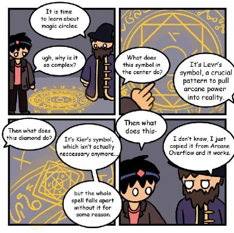 It is time to learn about magic circles. ugh, why is it What does so complex? this symbol in It's Levr's the center symbol, a crucial pattern to pull 4 arcane power into reality. Then what Then what d