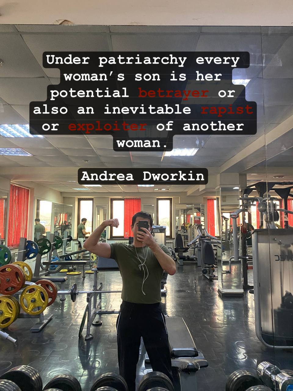 Under patriarchy woman’s son is her potential or also an inevitable of another Апагеа Dworkin ЧЕ