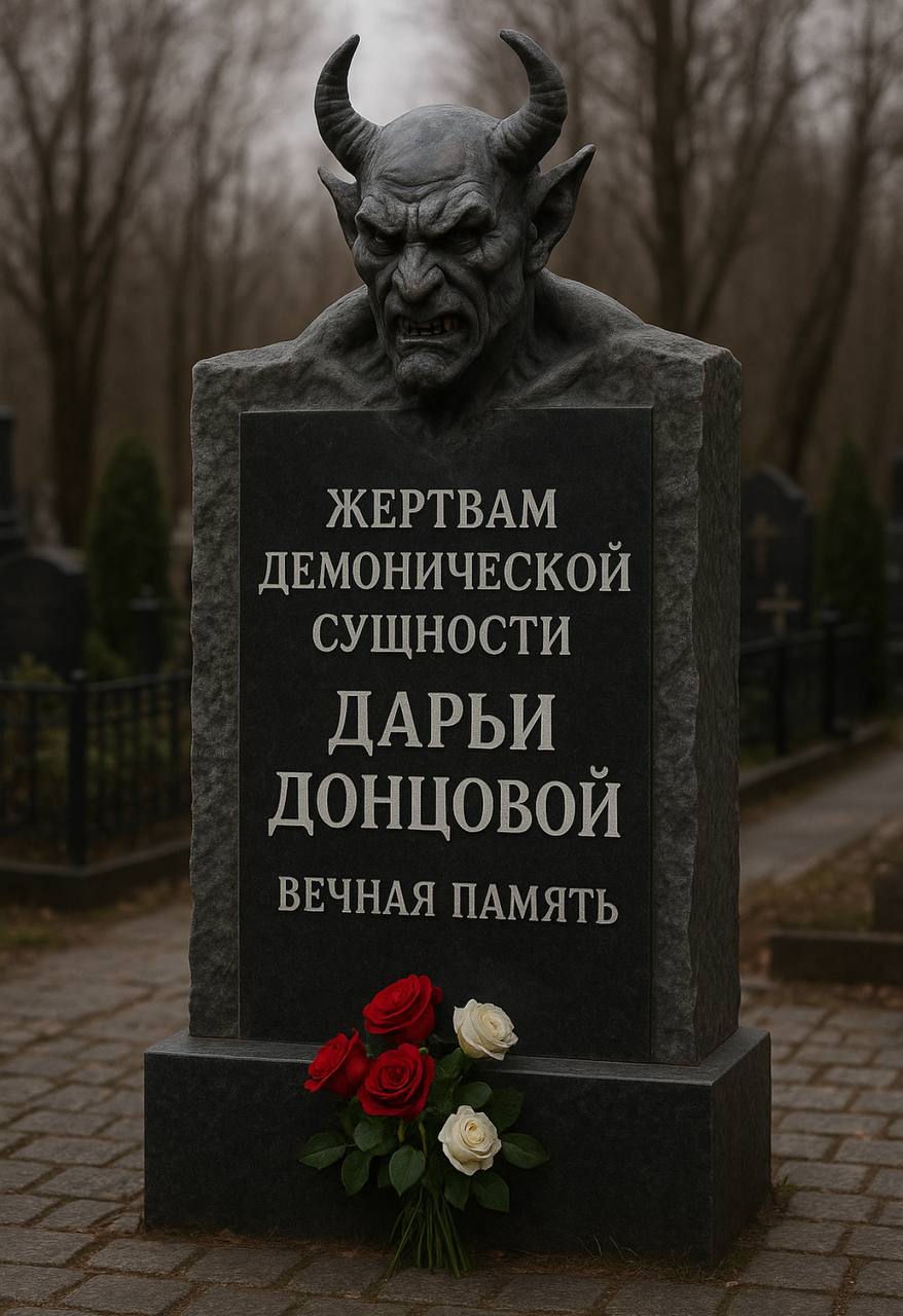у ЖЕРТВАМ МОНИЧЕСКОИ СУЩНОСТИ ДАРЬИ ДОНЦОВОЙ ВЕЧНАЯ ПАМЯТЬ