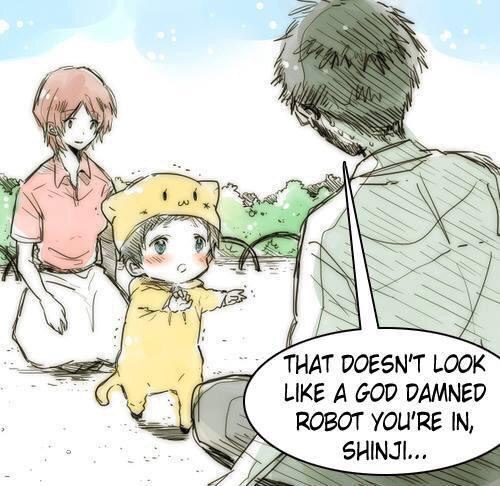 aN THAT DOESN'T LOOK LIKE A GOD DAMNED ROBOT YOU'RE IN, SHINJI...