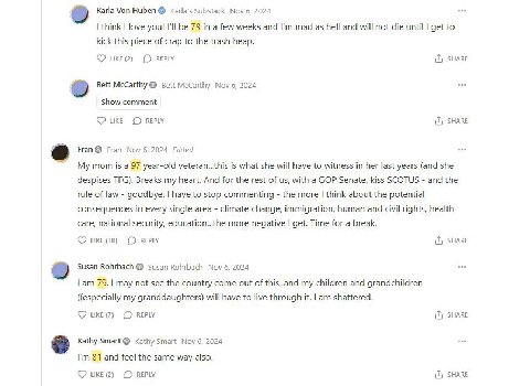 Karla Von Huben Karla‘s Substack Nov 6, 2024 think love you! I'll be 79 in a few weeks and mad as hell and will not die until get to kick this piece of crap to the trash heap. икЕ(2) REPLY И) SHARE о 