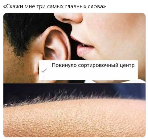 «Скажи мне три самых главных слова» Покинуло сортировочный центр