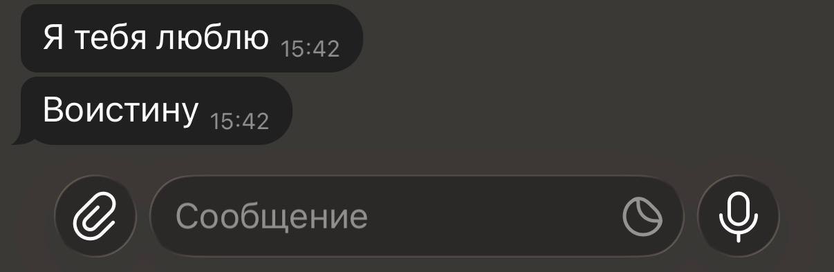 Я тебя люблю Воистину Сообщение