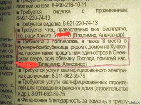 основе. 8-960-216-10-11 буетя сидела с проживанием. 21-220-74-13 ебуется сиделка. 8-921-220-74-13 чтец православных книг бесплатно, ради (Владимир, Александр] ребуются а также 3 места в кере-бомбоубеж