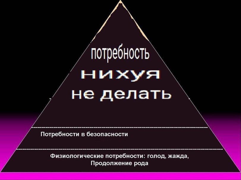 потребность не делать Потребности в безопасности Физиологические потребности: голод, жажда Продолжение рода