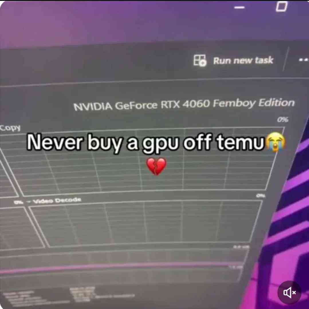 He Run new task NVIDIA Get orce ВТХ 4060 поп Never buy a дру off temu®