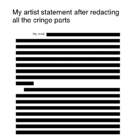 My artist statement after redacting all the cringe parts My зоо И